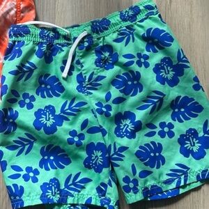 Cat & Jack Kids Swim Trunks - Green and Blue Floral